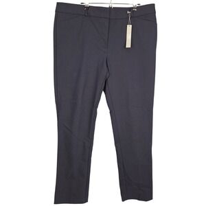 LOFT‎ Womens Ankle Dress Pants Stretch Straight Leg Sz 14 Navy Blue Work New